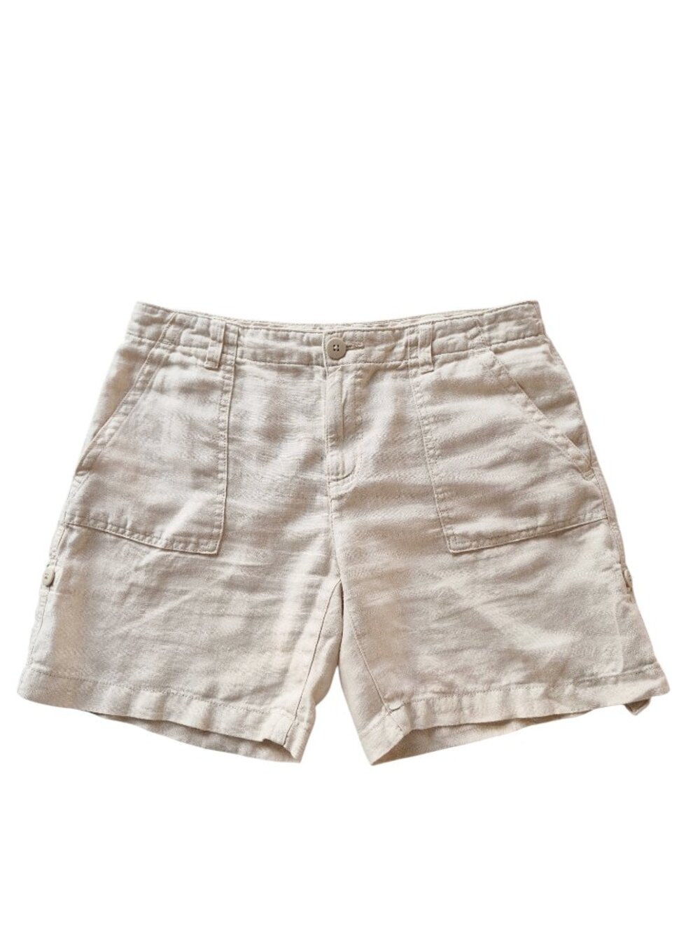 Sanctuary Standard Surplus 100% Linen Shorts Tabbed  Preppy Beach Size XL